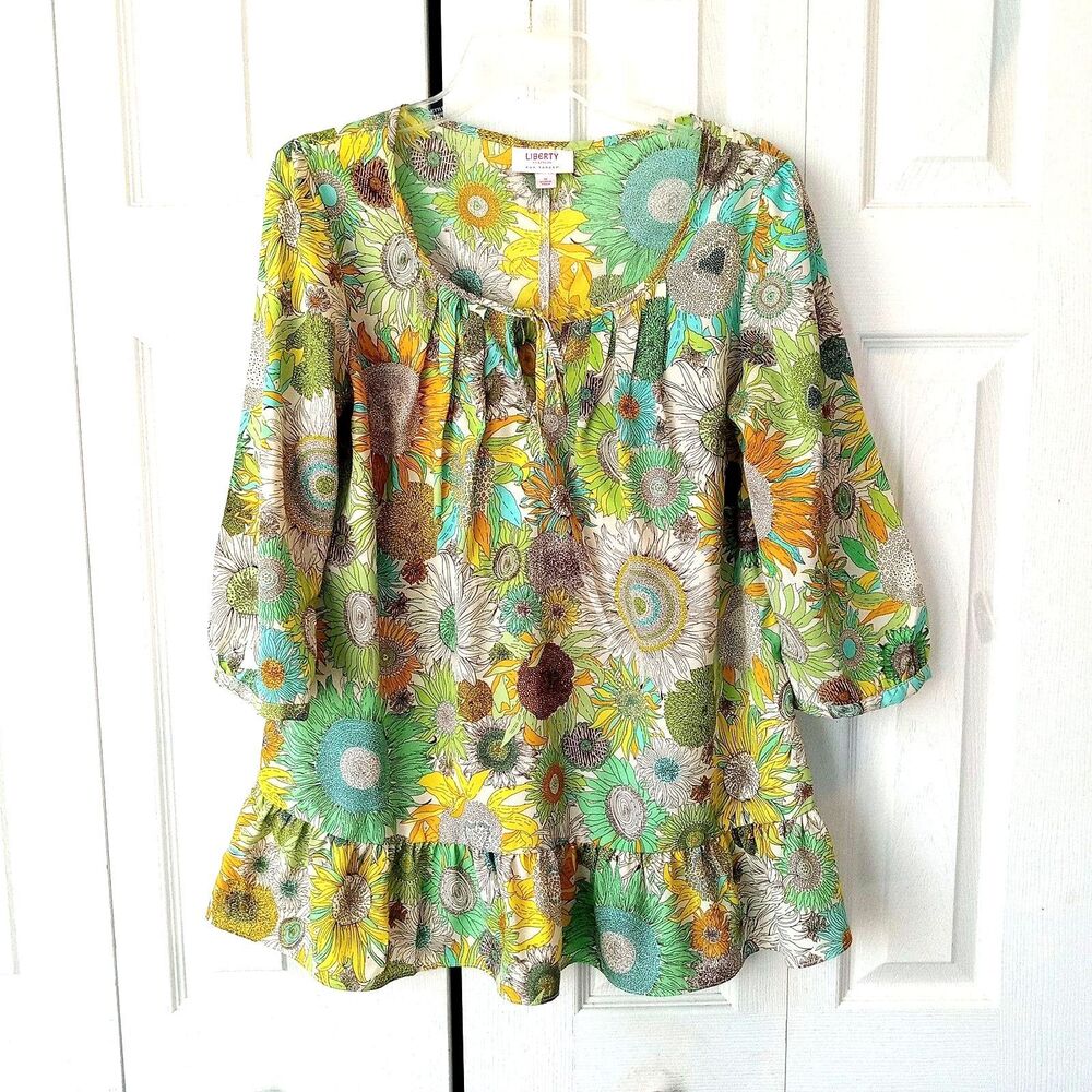 Size MEDIUM Liberty of London for Target Sunflower Print Peasant Blouse